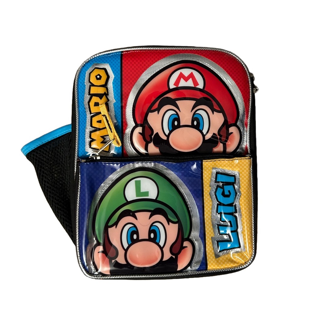 Nintendo Super Mario & Luigi Lunch Bag - Red, Blue, Green, Yellow